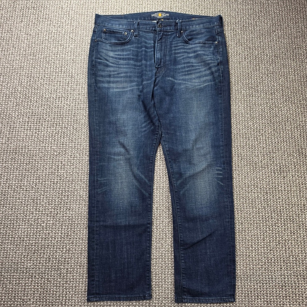 Lucky Brand Jeans Mens 36x30 410 Athletic Fit Dark Wash Blue Denim